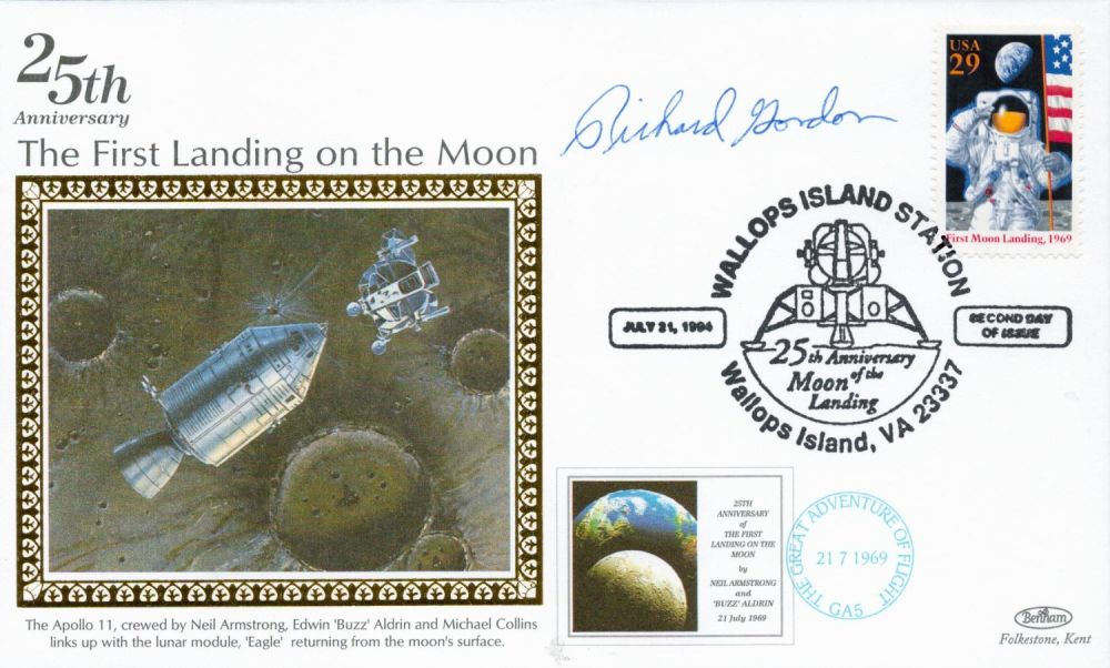 Lot 719: Space Richard Gordon Apollo 12 signed Benham 1994,...