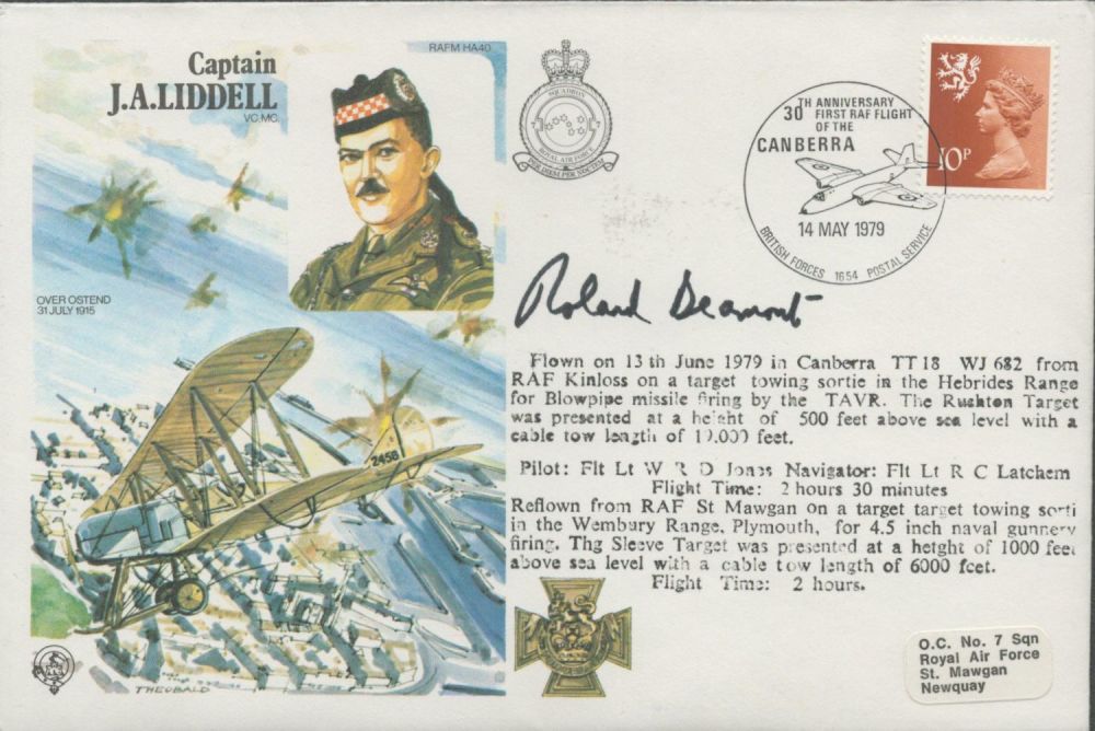 Lot 721: Wg Cdr Roland Beaumont Signed Captain JA Liddell...