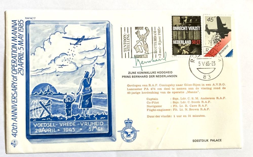 Lot 63: WW2 Prince Bernhard of the Netherlands signed 1985...
