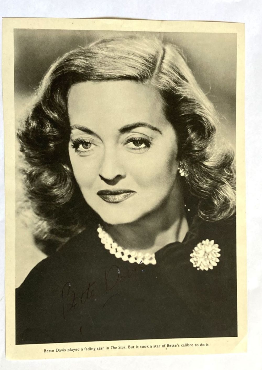 Lot 65: Bette Davis signed sepia 8 x 6 magazine...