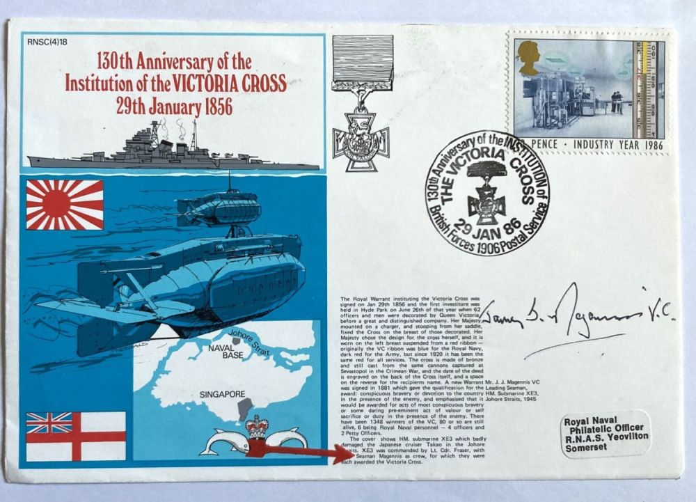 Lot 69: WW2 James Magennis VC RARE signed Navy official...