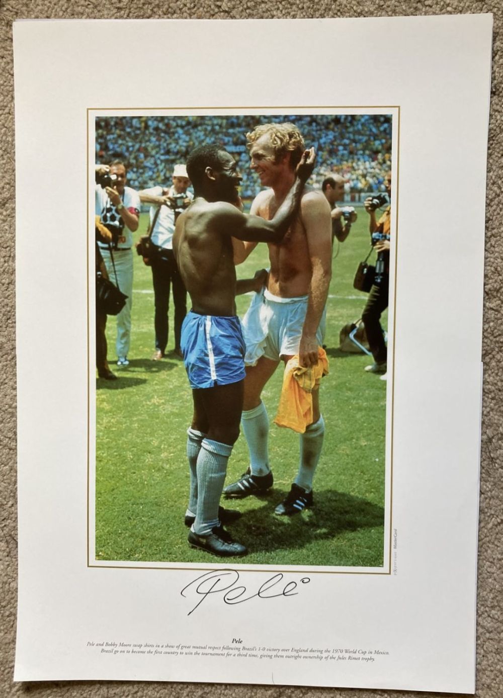 Lot 79: Football legend Pele signed 16 x 12 inch...