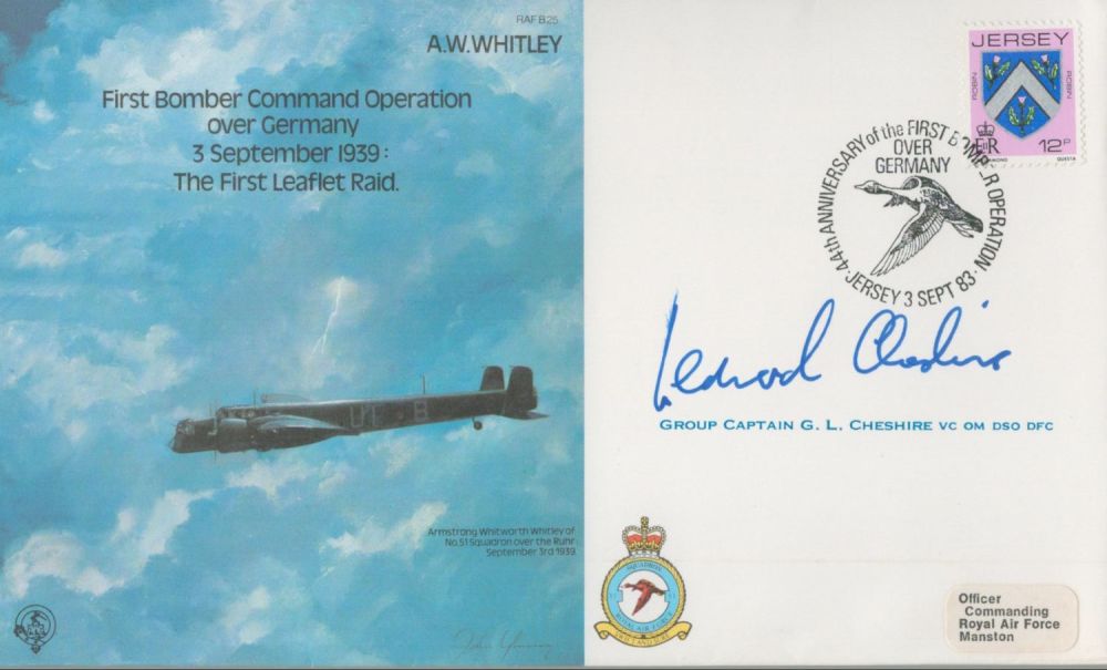Lot 98: WW2 Leonard Cheshire VC signed Whitley RAF flown...