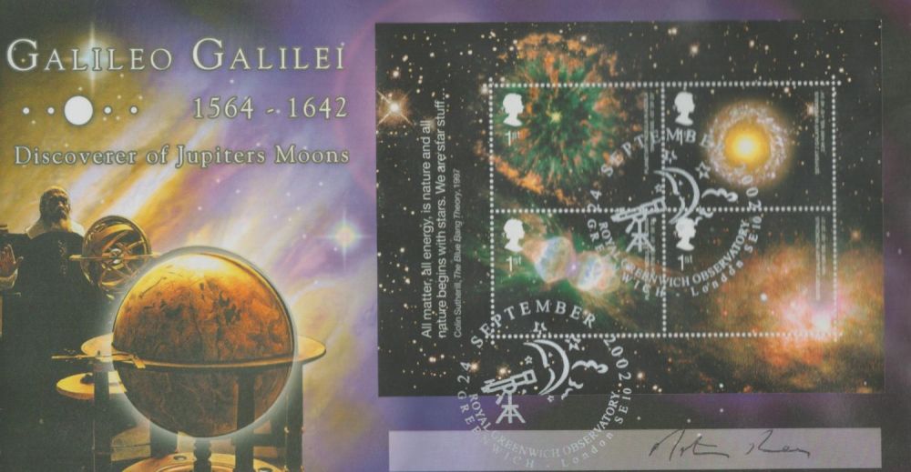 Lot 220: 2002 Scott Astronomy miniature sheet official FDC Greenwich...