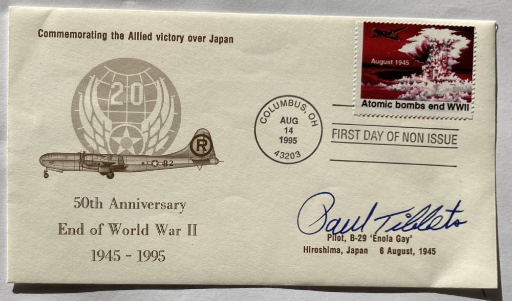 Lot 228: WW2 Brig Paul Tibbets signed 1995, US 50th...
