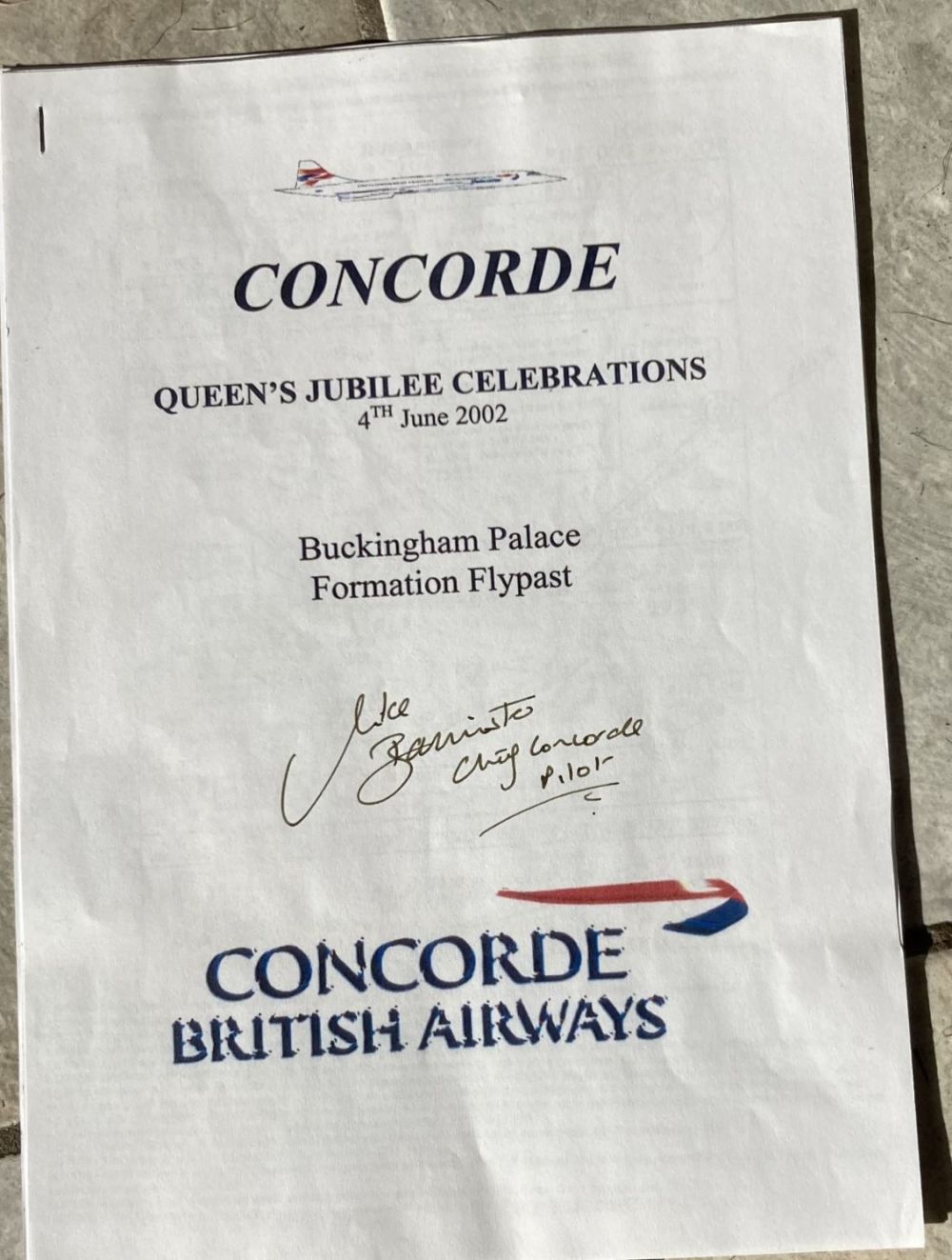 Lot 233: Concorde Chief Pilot Capt Mike Bannister signed colour...