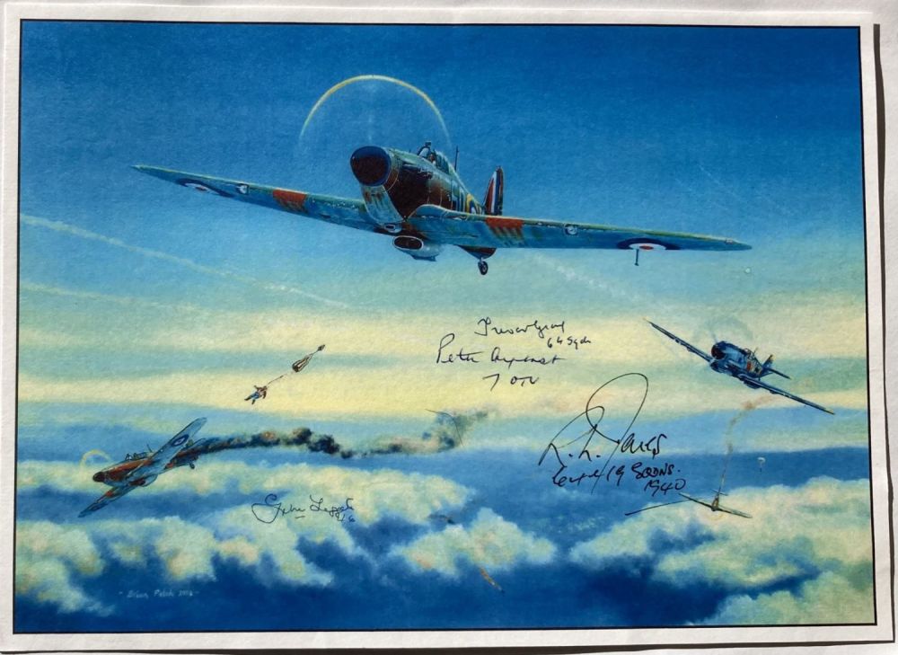 Lot 247: WW2 Four Battle of Britain fighter aces signed...
