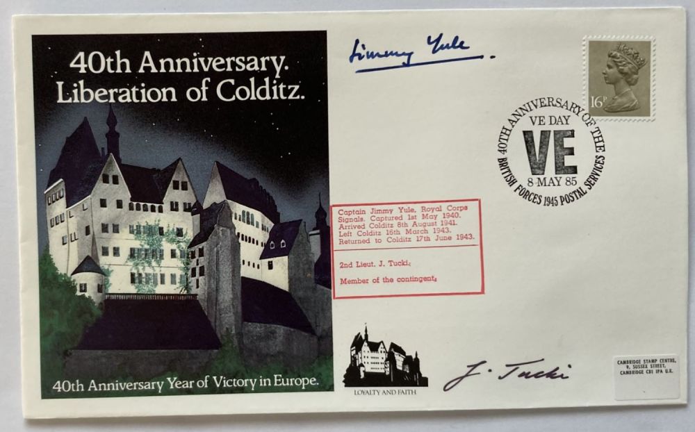 Lot 273: WW2 Colditz Castle Liberation cover signed by POWs...