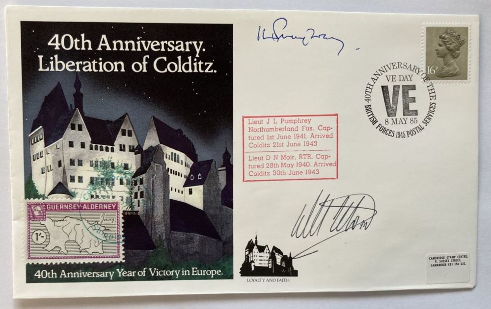 Lot 275: WW2 Colditz Castle Liberation cover signed by POWs...