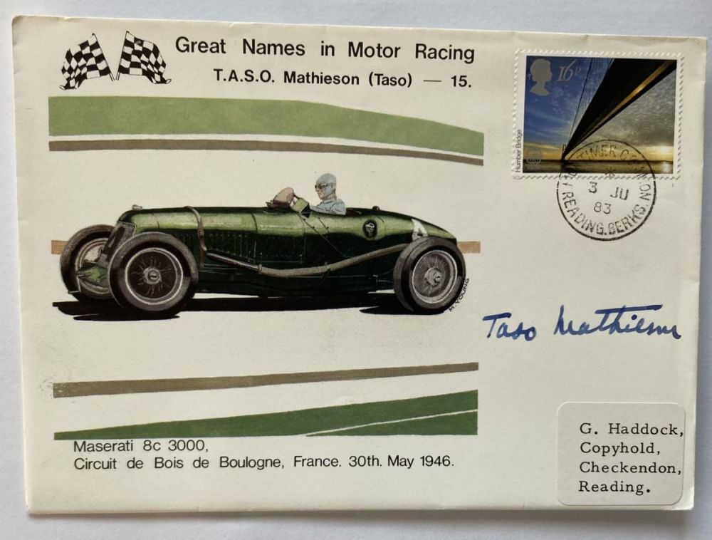 Lot 286: TASO Mathieson signed Great Names in Motor Racing...