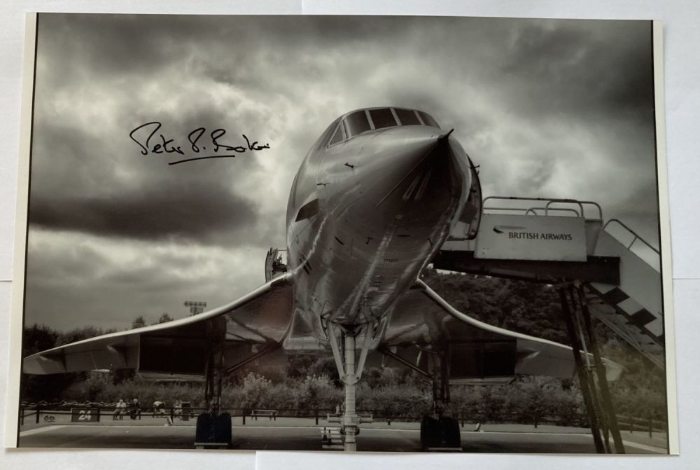 Lot 301: Concorde Captain Peter Baker signed 12 x 8...