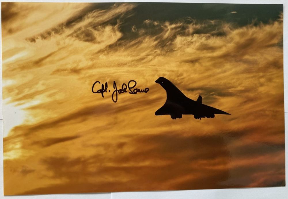 Lot 303: Concorde Captain Jock Lowe signed 12 x 8...