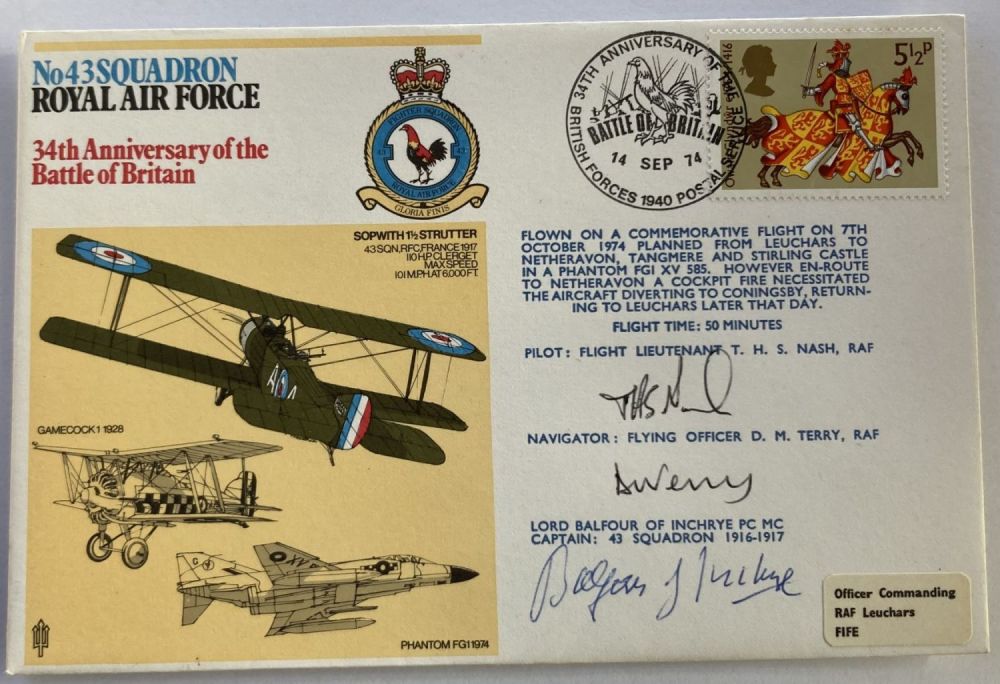 Lot 316: Great War fighter ace Lord Balfour of Inchrye...