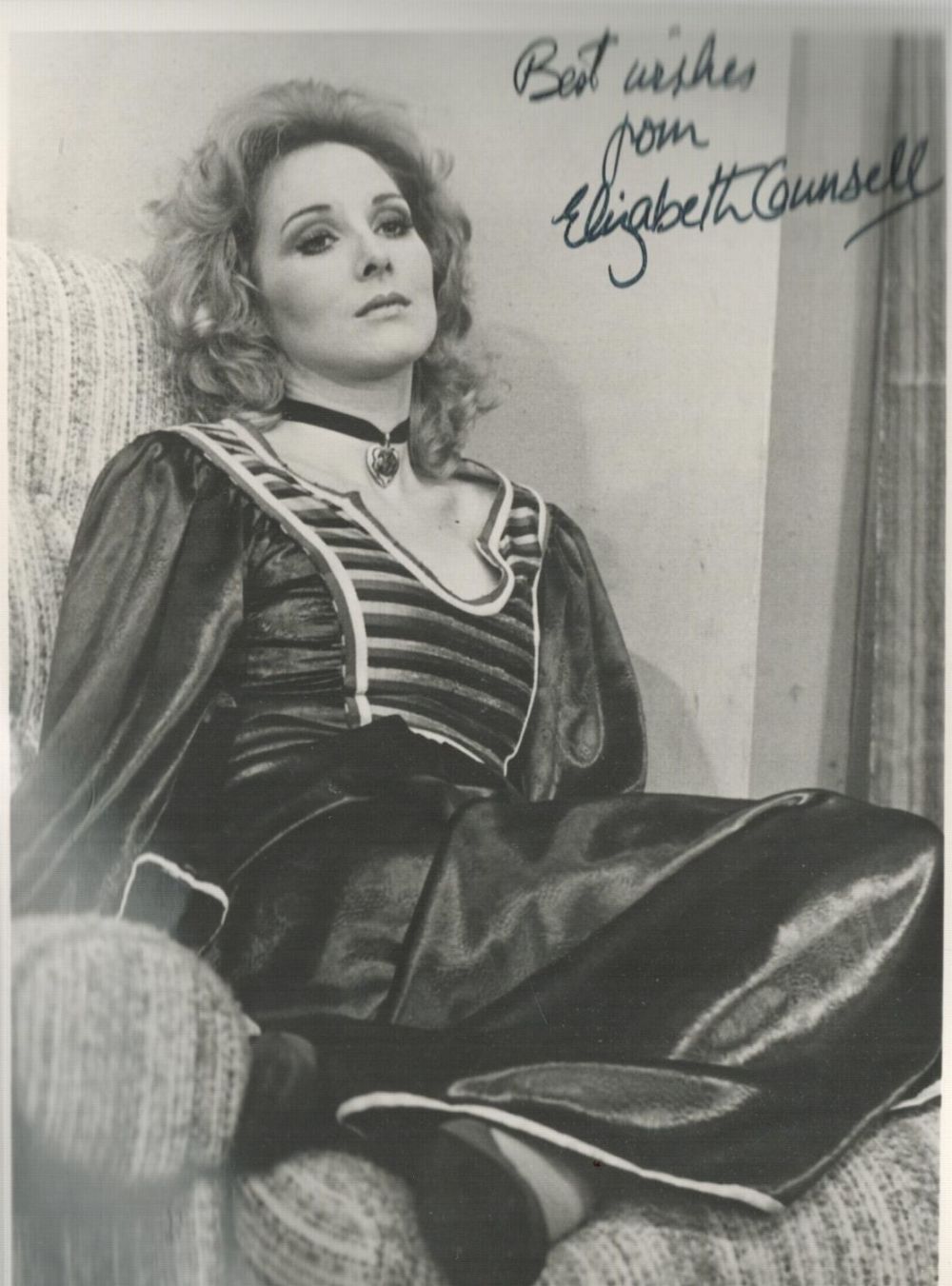 Lot 54: Elizabeth Counsell signed 7x5 black and white photo....