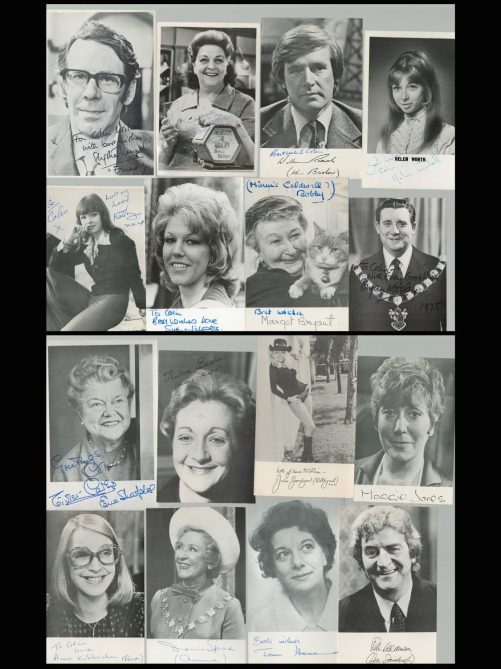 Lot 83: Coronation Street 1975/76 signed promo photos. Signatures such...