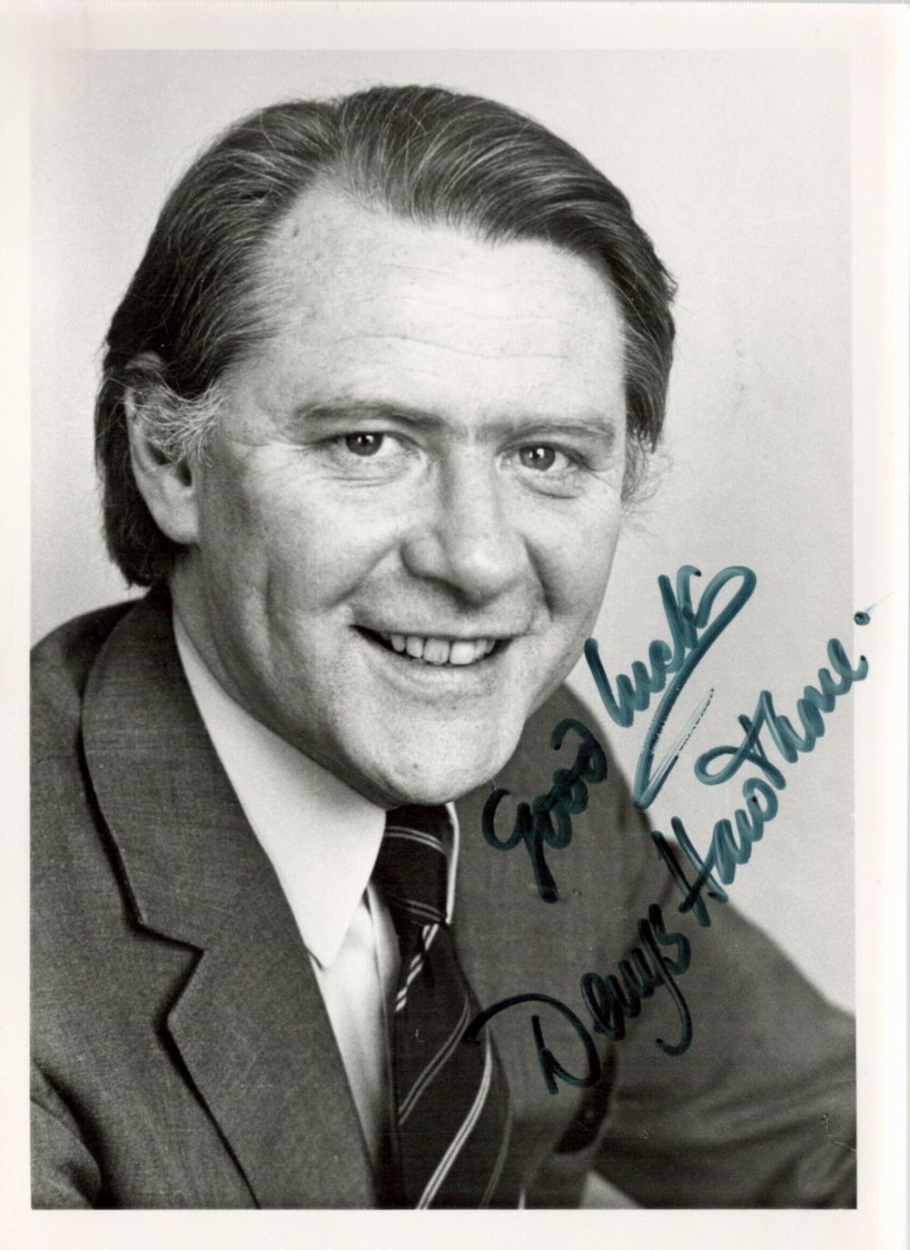 Lot 95: Dennis Hawthorn signed 7x5 black and white photo....