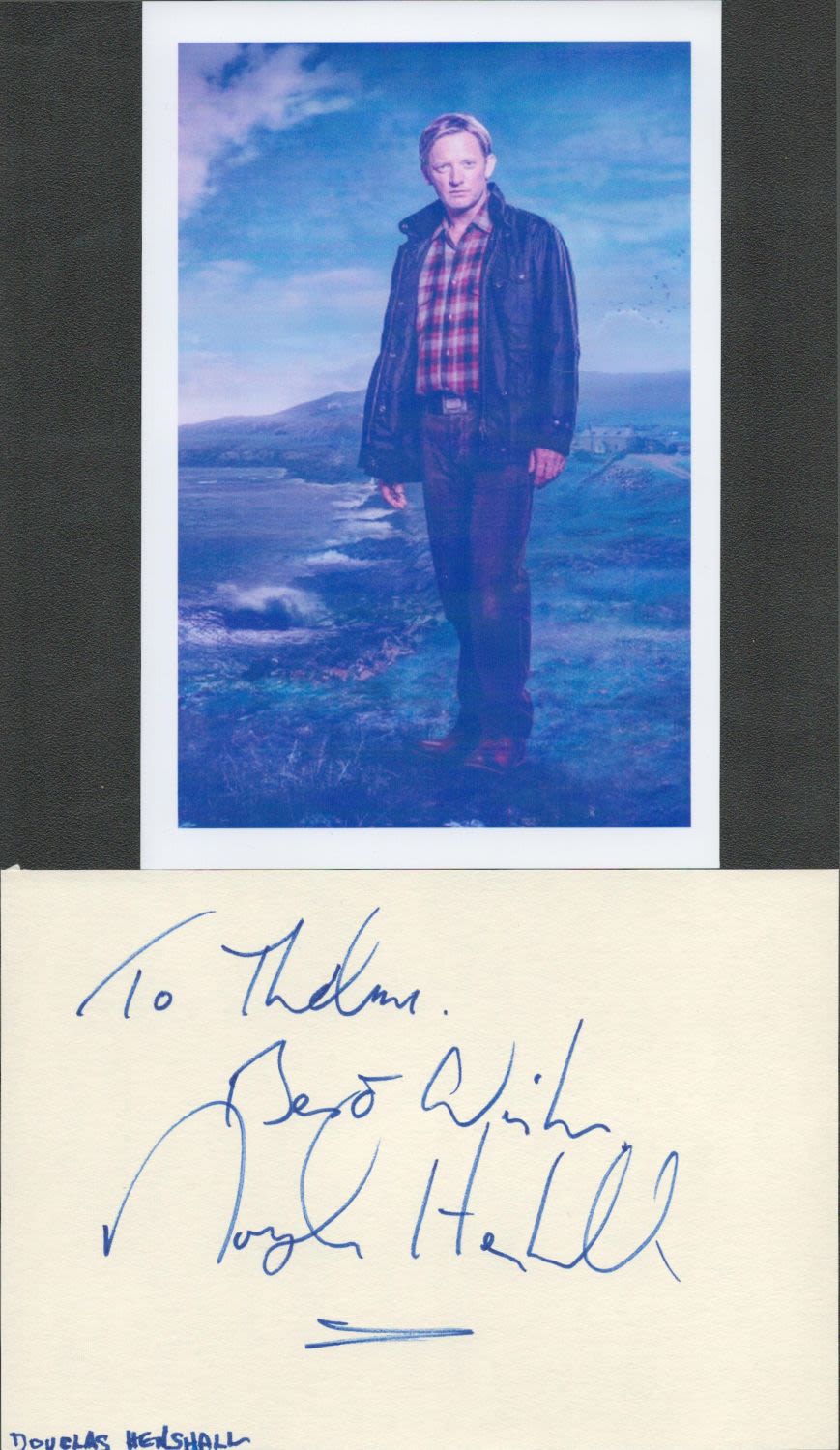 Lot 108: Douglas Henshall signature piece featuring a signed 6x4...