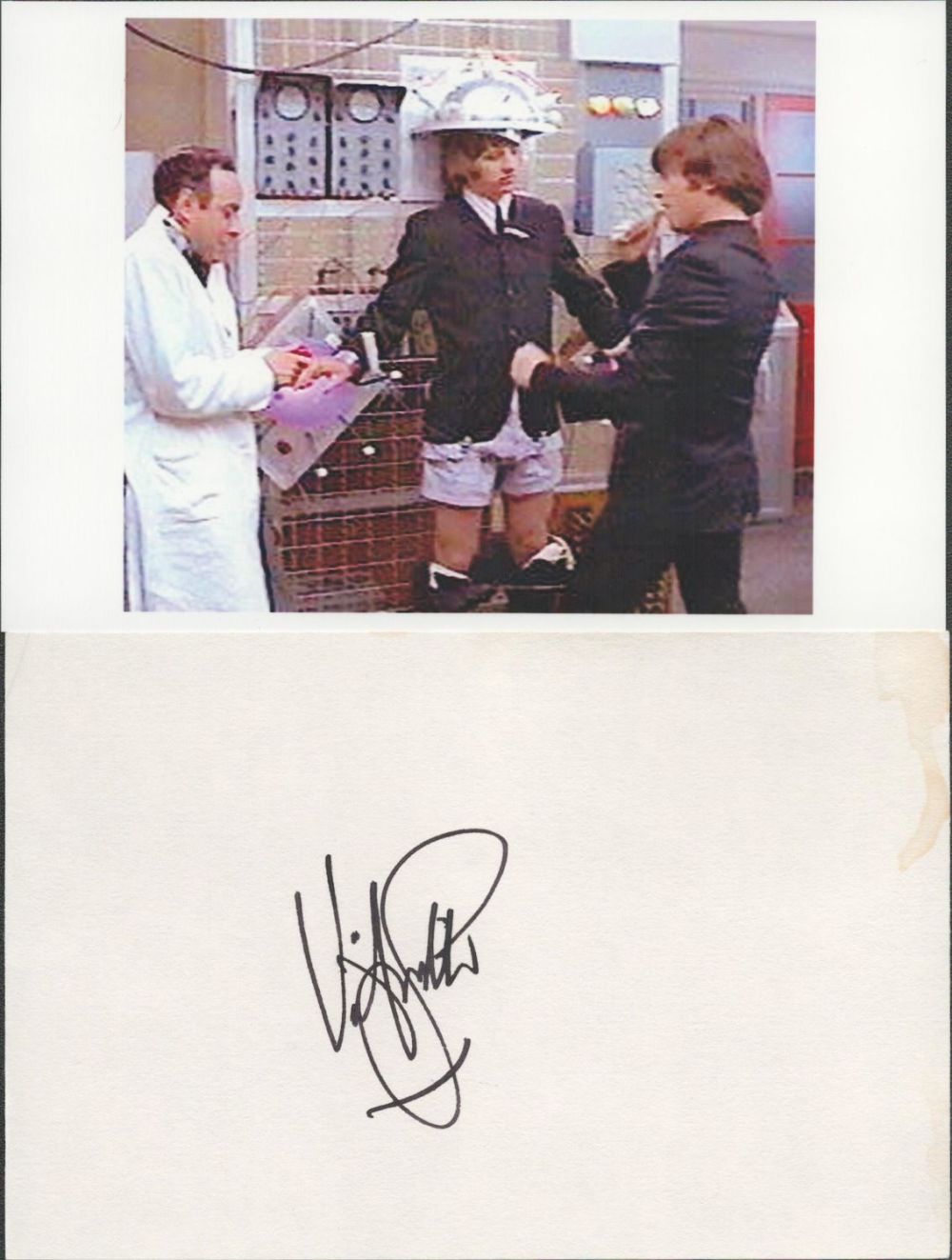Lot 131: Victor Spinetti signature piece featuring a signed white...