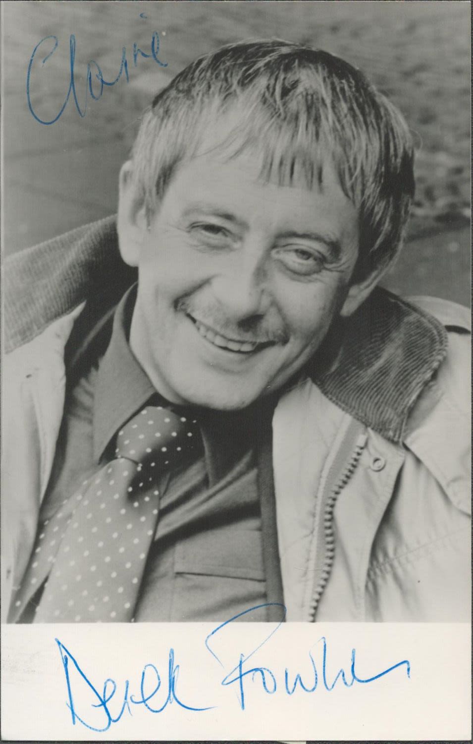 Lot 146: Derek Fowlds signed 6x4 black and white photograph....