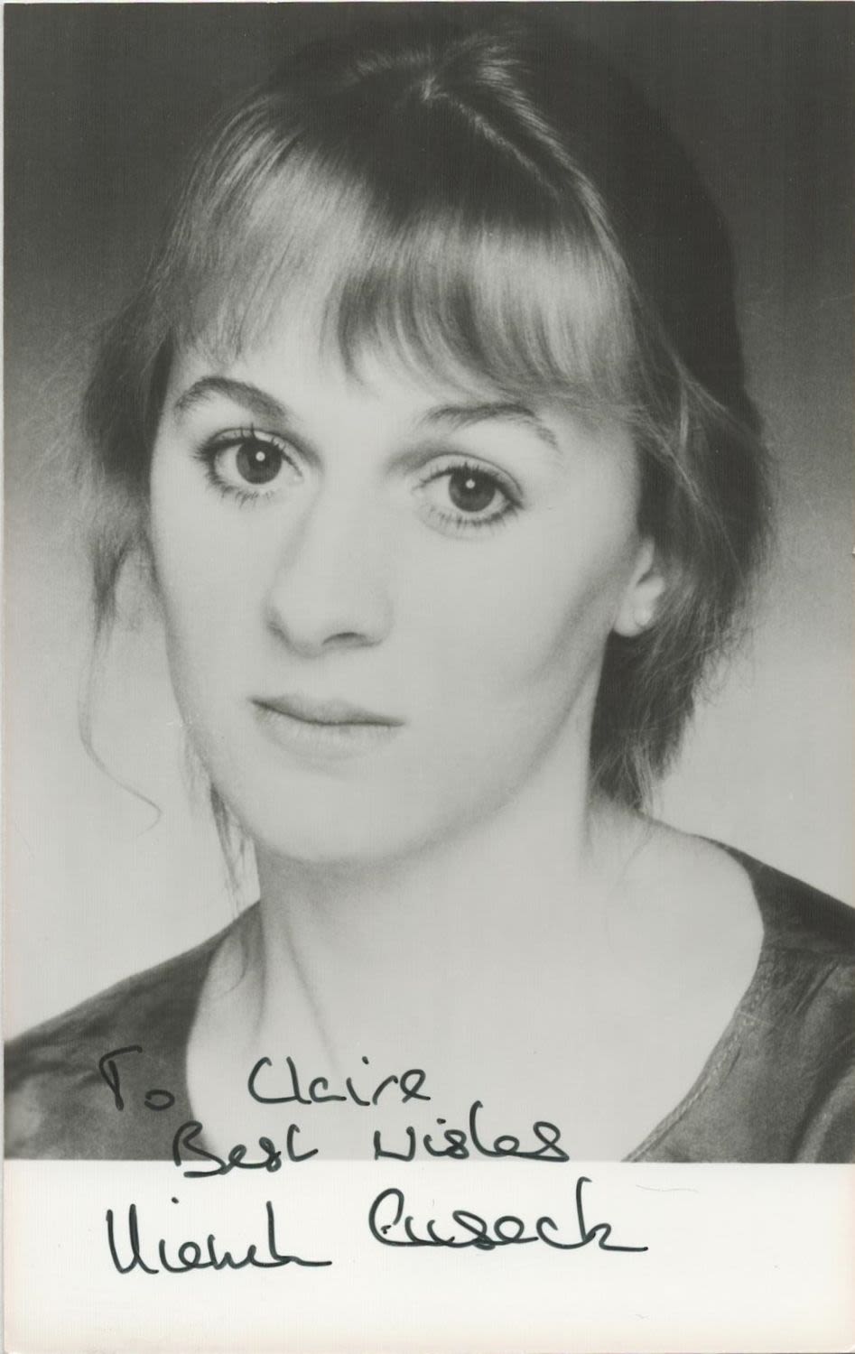 Lot 153: Niamh Cusack signed and dedicated 6x4 black and...