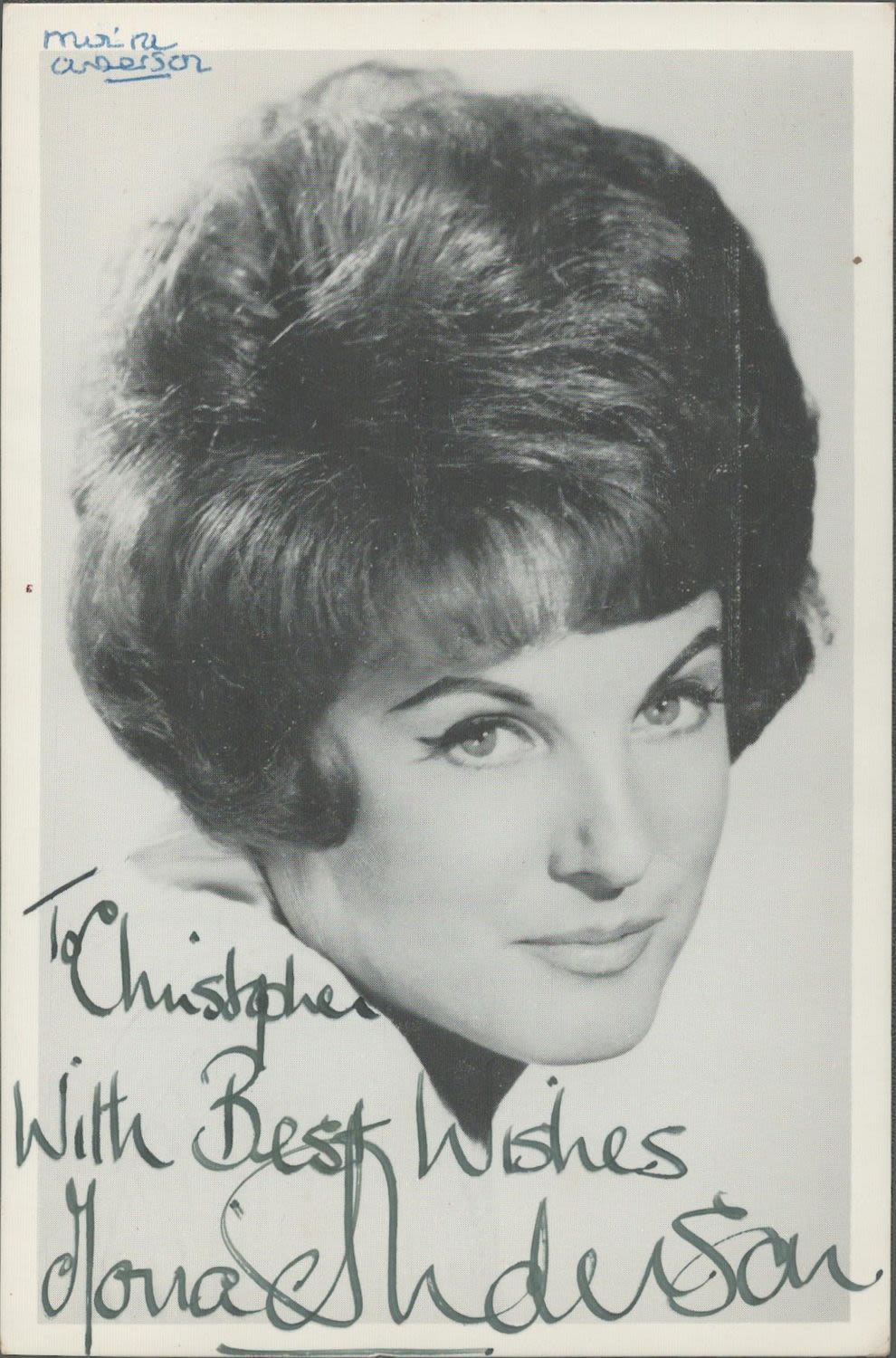 Lot 207: Moira Anderson signed 6x4 vintage black and white...