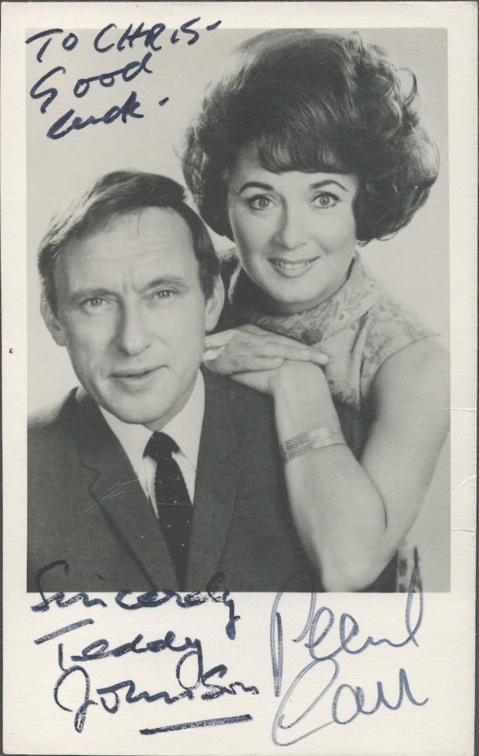 Lot 208: Pearl Carr and Teddy Johnson signed 6x4 vintage...
