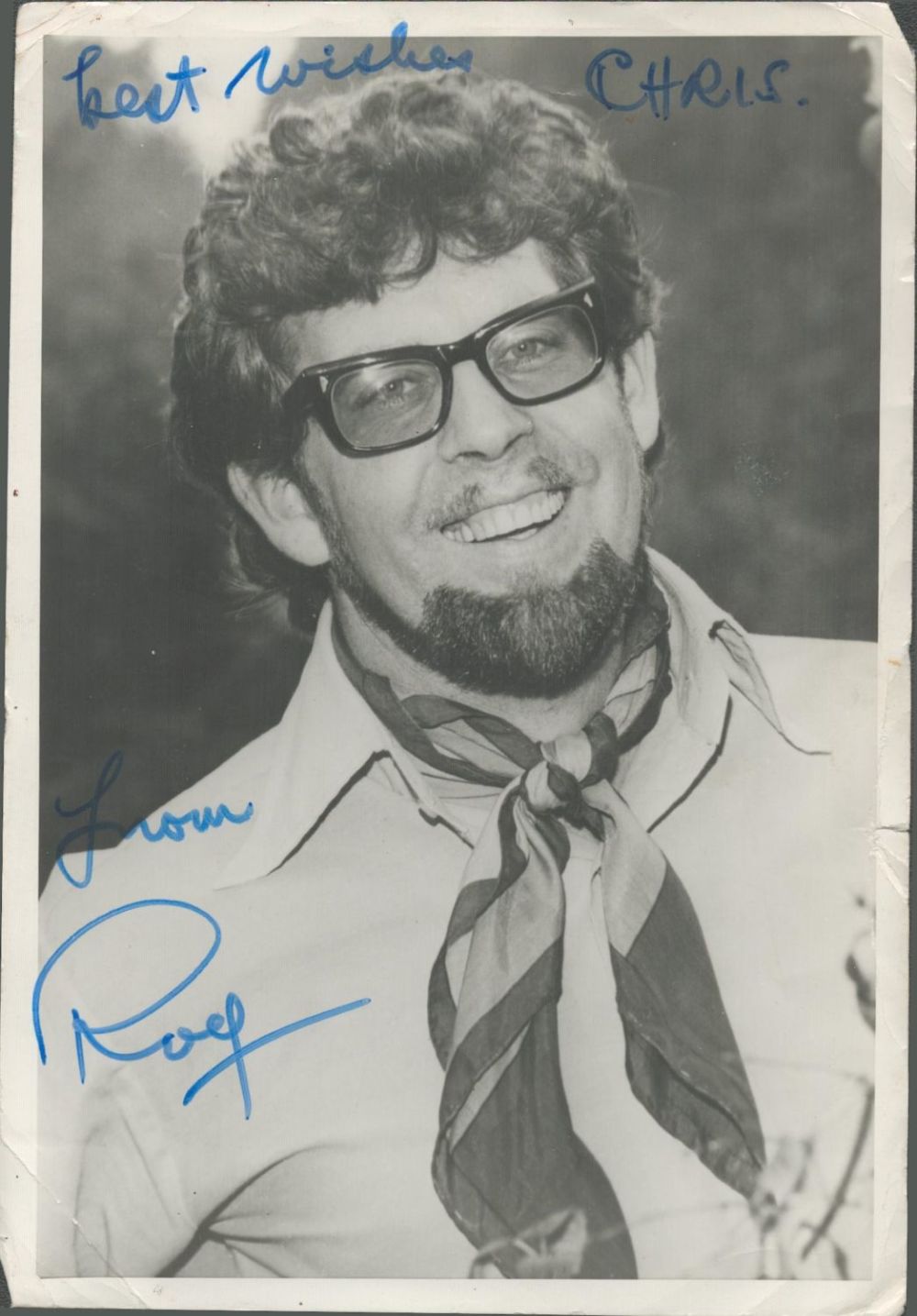 Lot 218: Rolf Harris signed vintage 7x5 black and white...