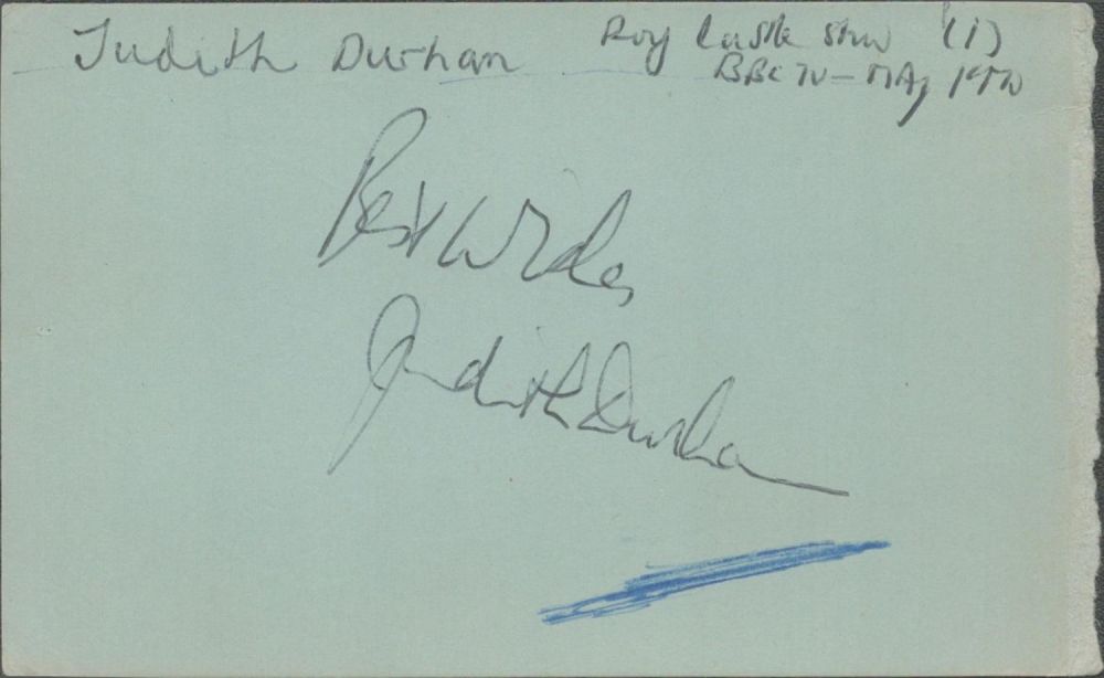 Lot 225: Judith Durham signed card. Judith Durham AO (born...