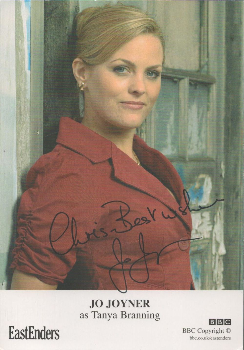 Lot 250: Jo Joyner signed 6x4 Eastenders promo photo, dedicated...