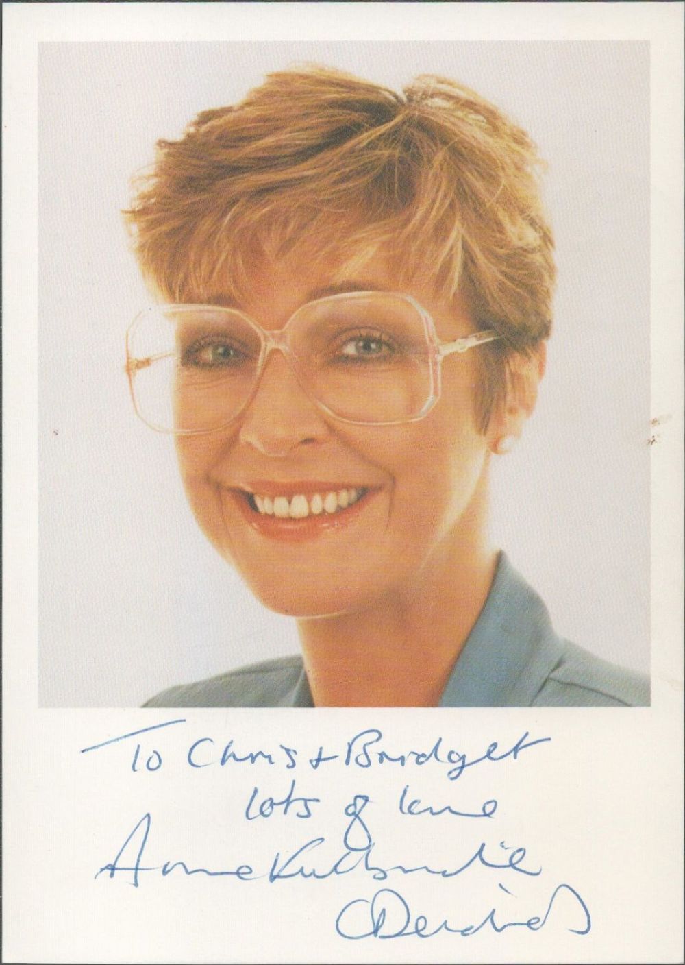 Lot 254: Anne Kirkbride signed 6x4 colour photo dedicated to...