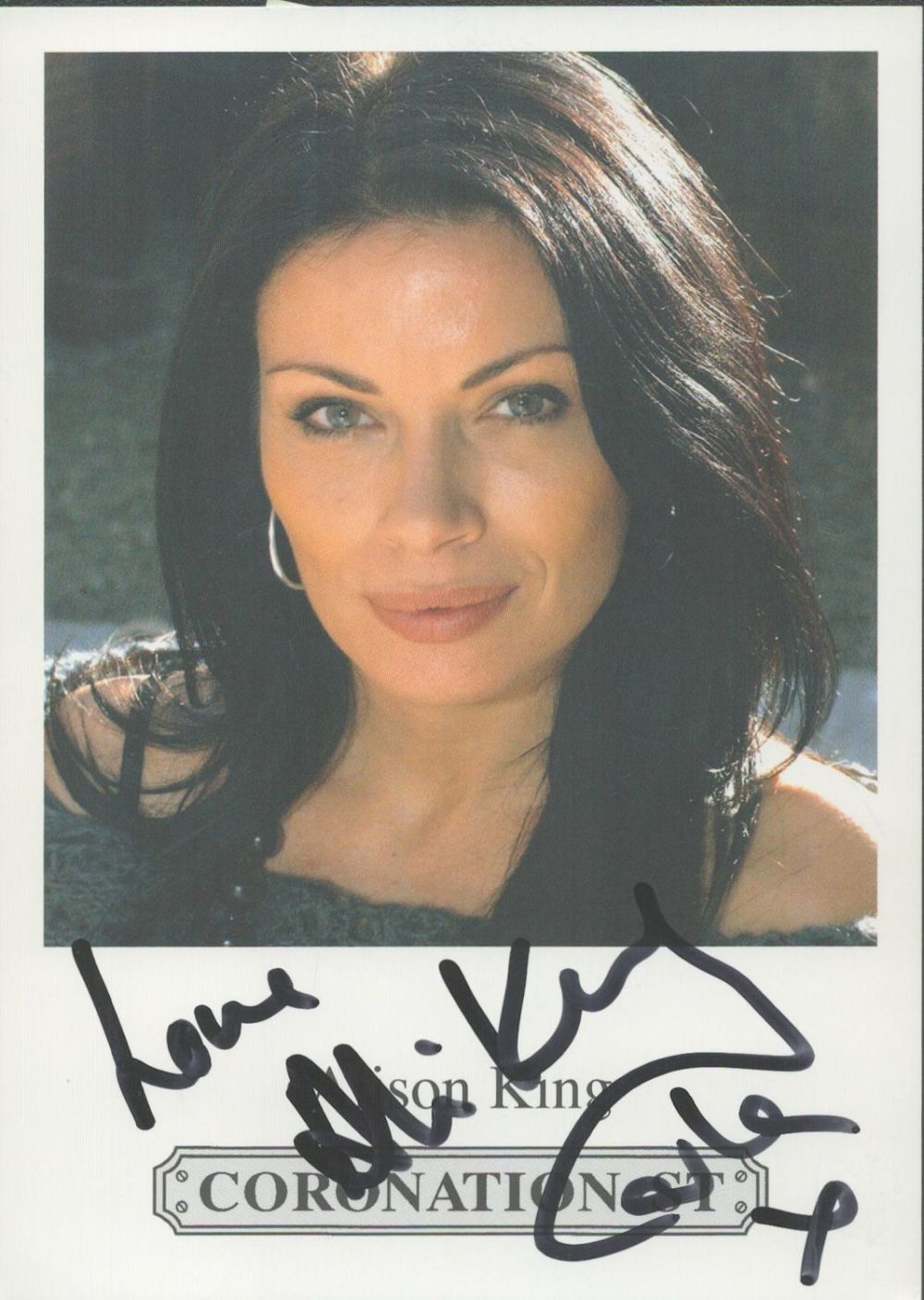 Lot 255: Alison King signed 6x4 colour Coronation Street promo...