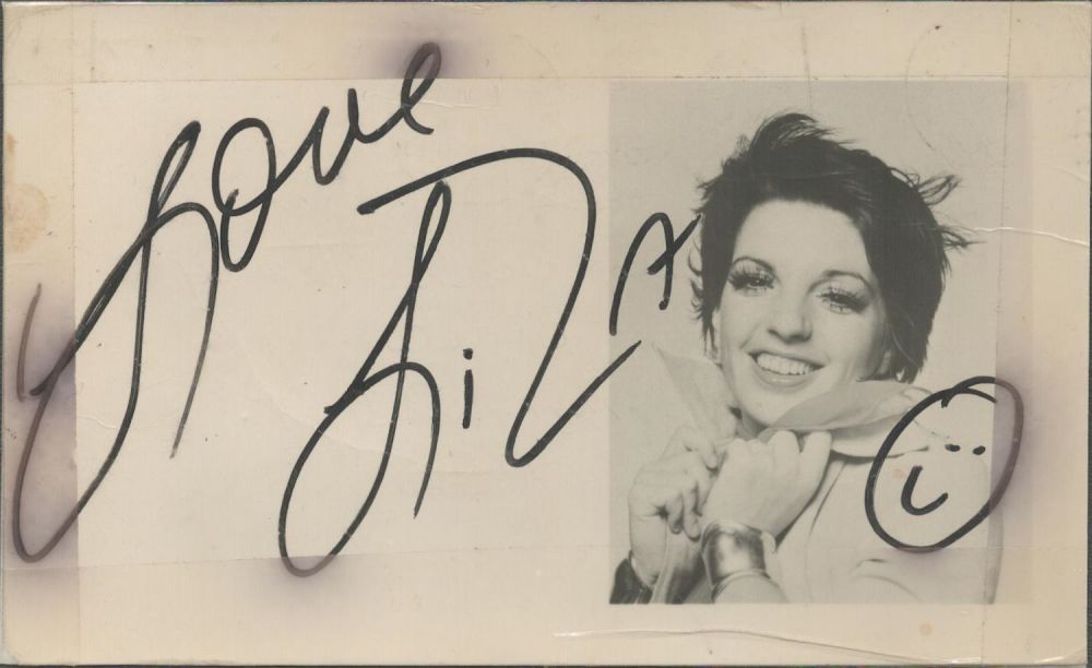 Lot 265: Liza Minnelli signed 6x4 black and white photo....