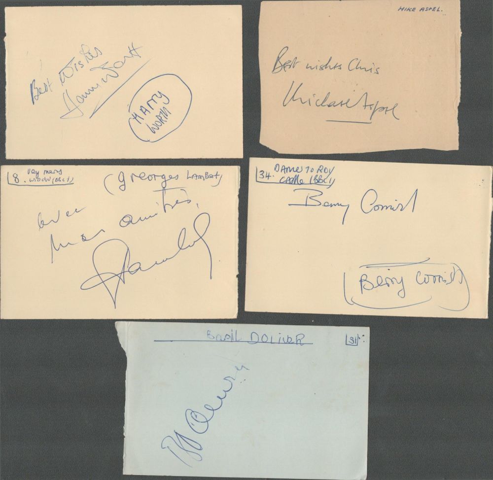 Lot 298: Celebrities Signed pages collection of 10. Signatures include...