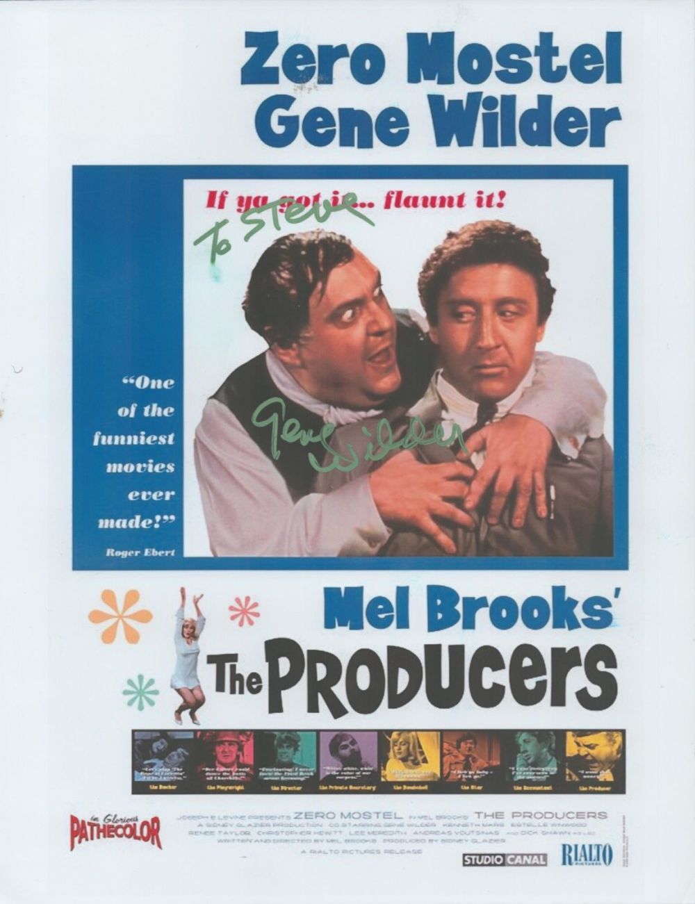 Lot 332: Gene Wilder signed 11x9 The Producers colour promo...