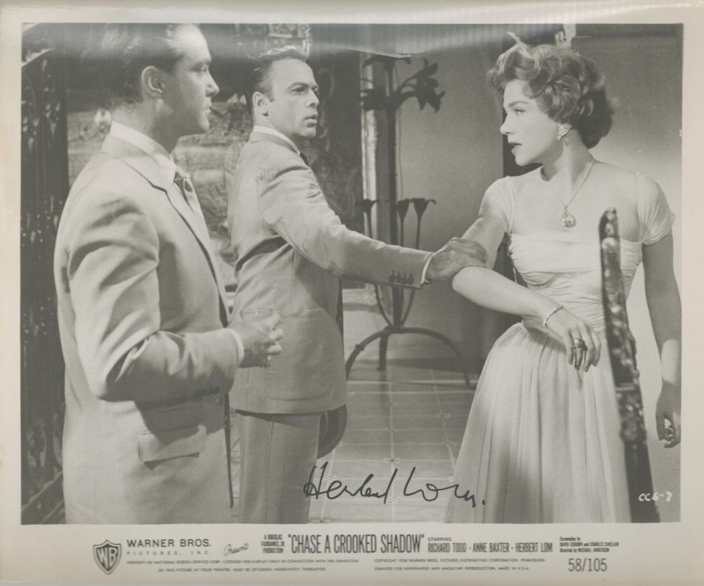 Lot 379: Herbert Lom signed 10x8 black and white Chase...