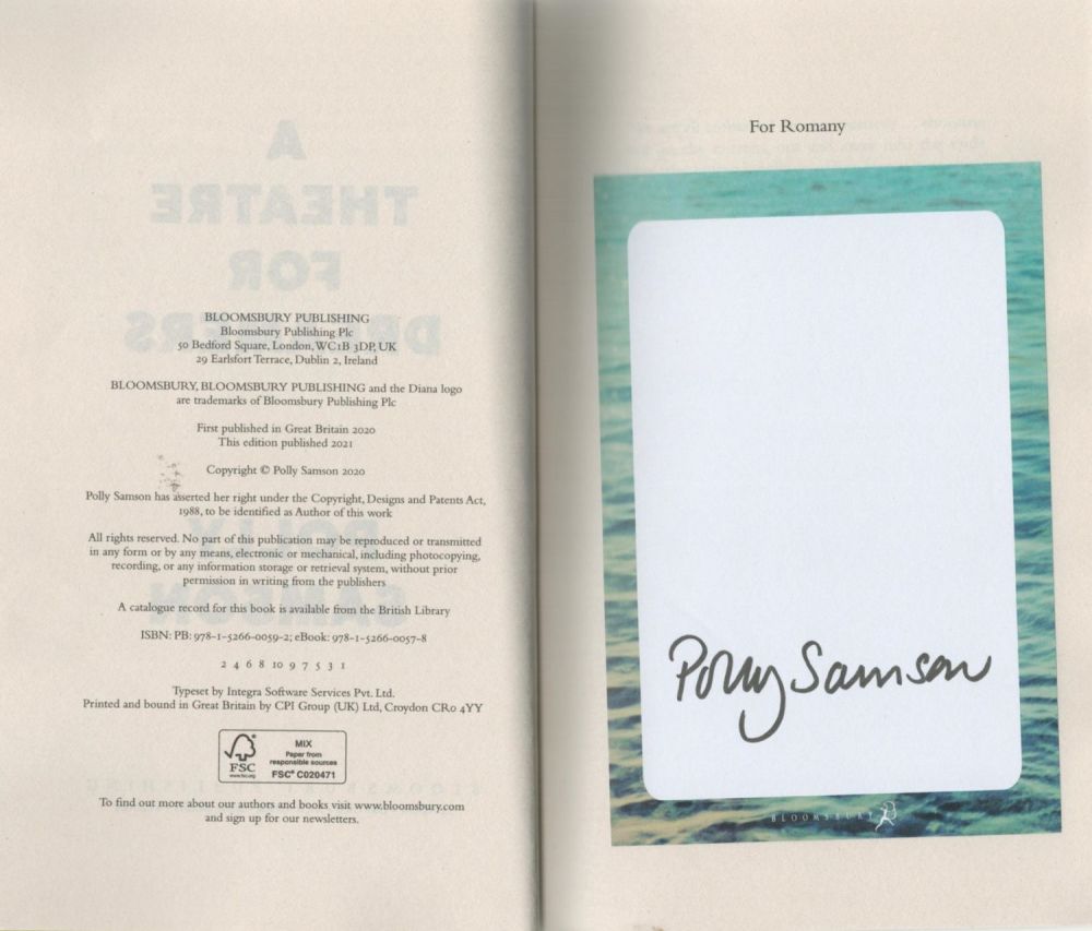 Lot 437: Polly Samson signed A Theatre For Dreamers first...