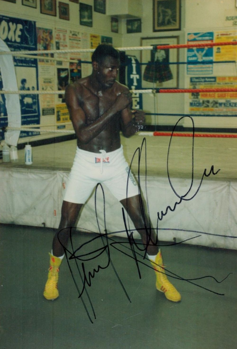 Lot 524: Henry Akinwande Boxer Signed Boxing Photo. Good condition....