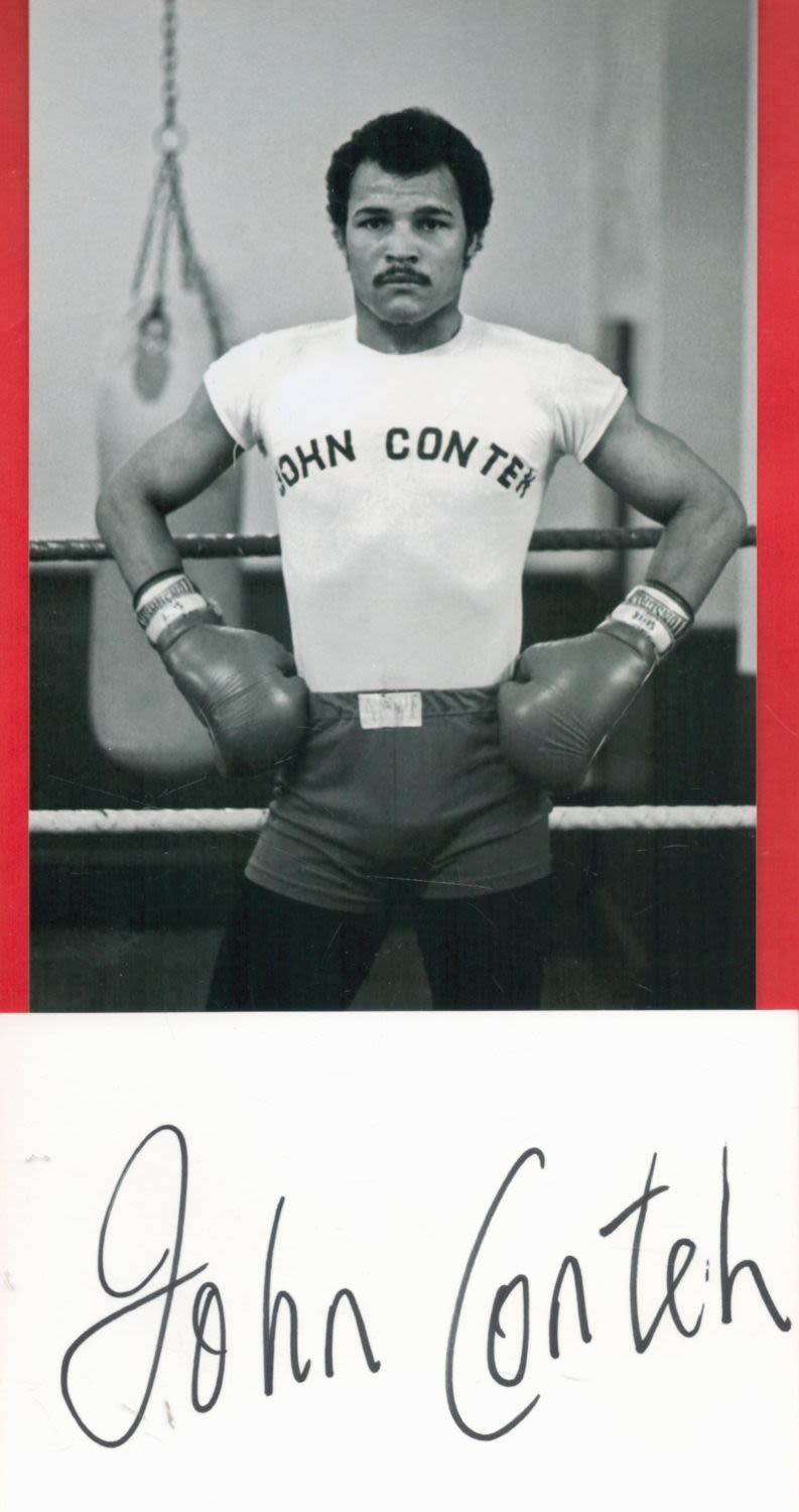 Lot 525: John Conteh Boxer Signed Card With Boxing Photo....