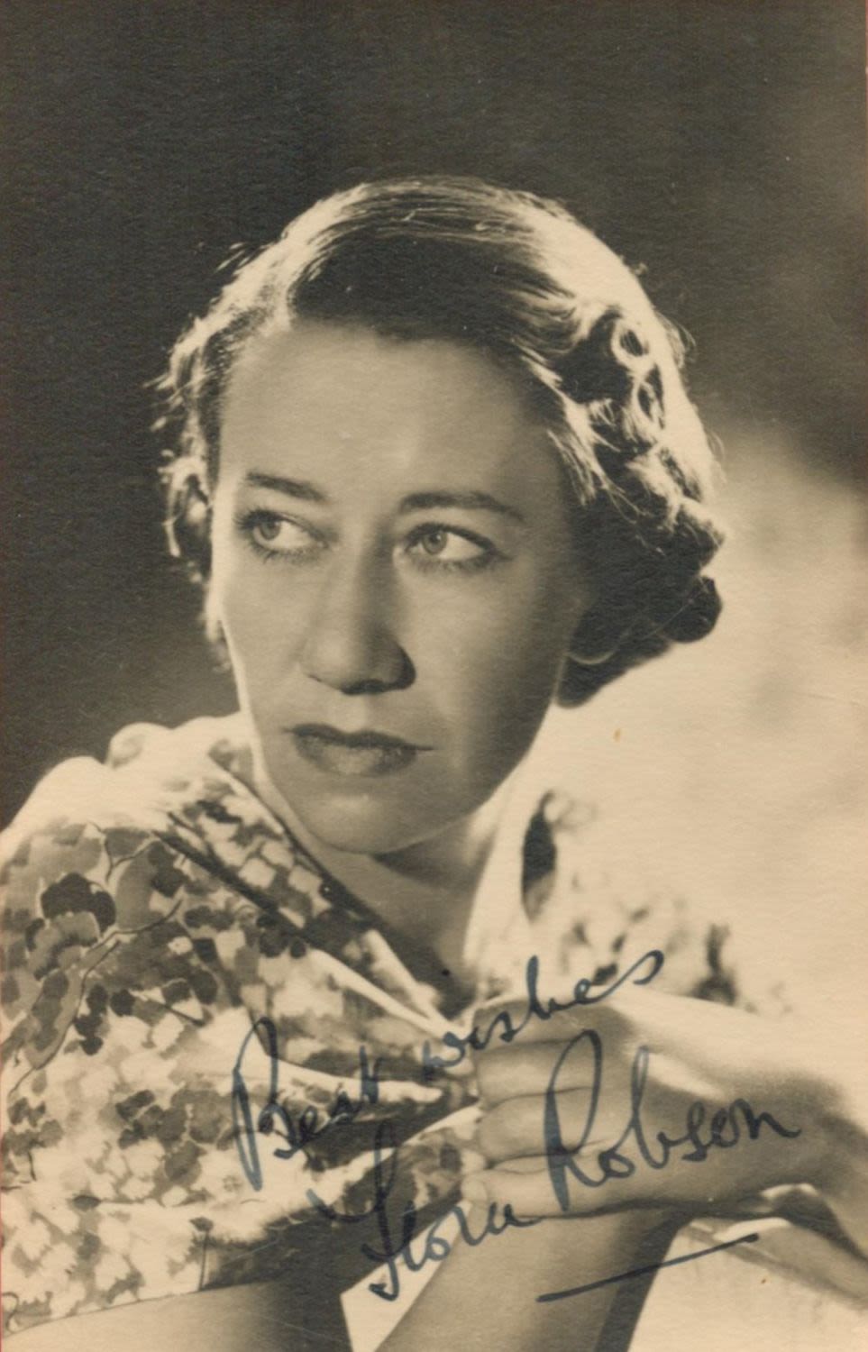 Lot 530: Flora Robson (1902-1984) Actress Signed Vintage Postcard Photo....