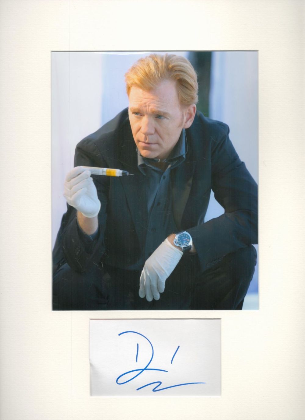 Lot 540: David Caruso 16x12 overall mounted signature piece includes...