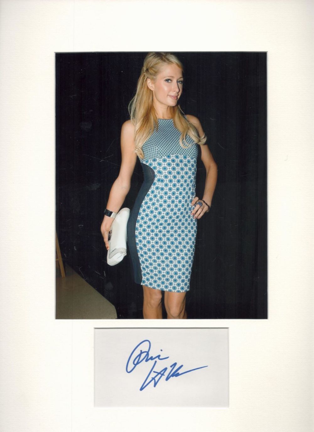 Lot 549: Paris Hilton 16x12 overall mounted signature piece includes...