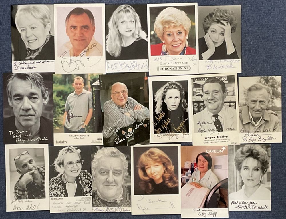 Lot 708: TV Collection of 17 Signed Photos, some Colour...