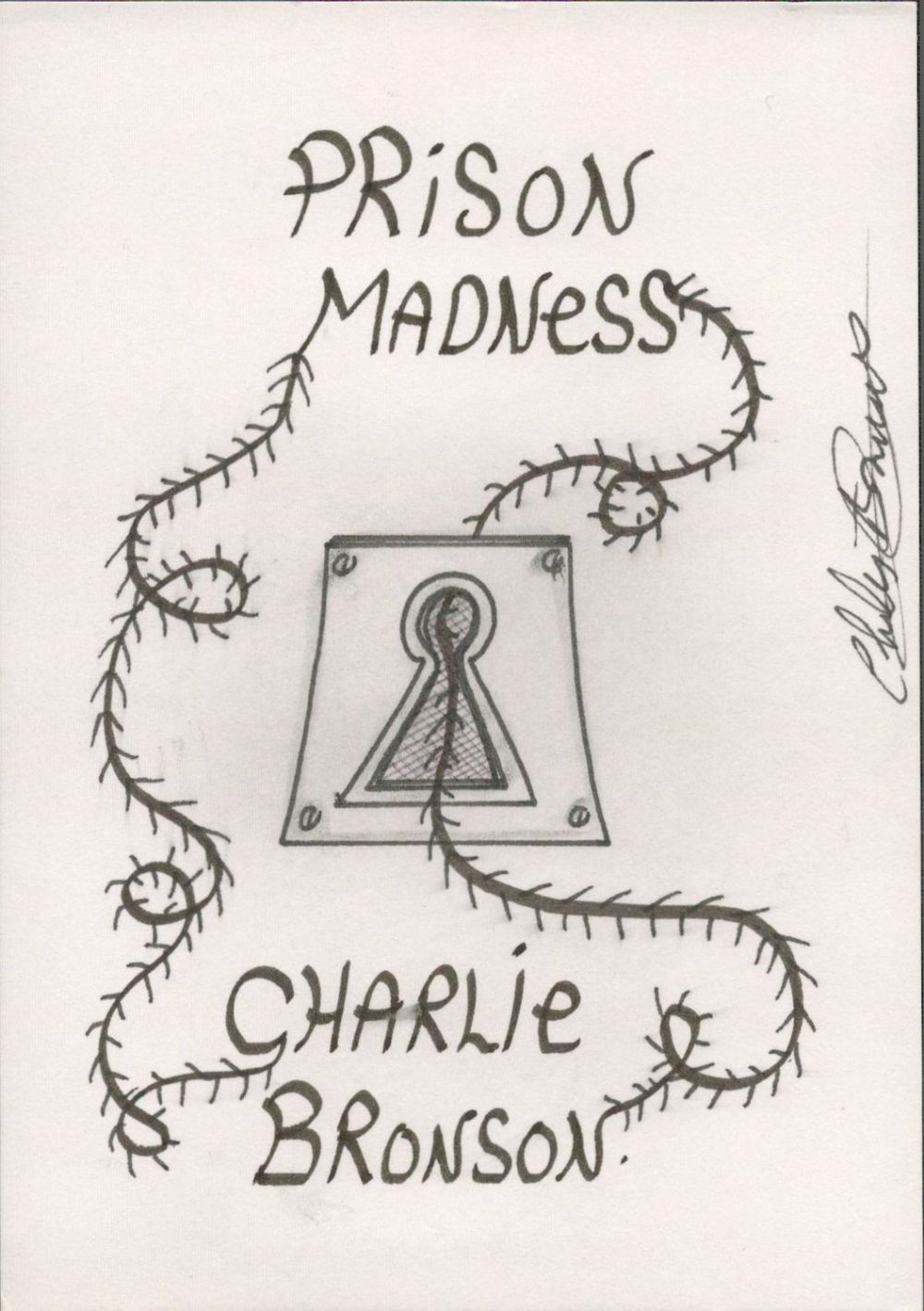 Lot 710: Charles Bronson Signed on his own artwork From...