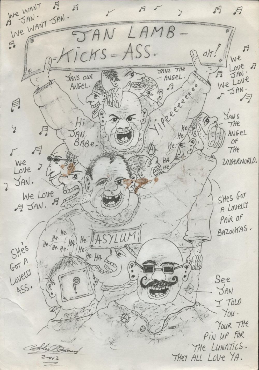 Lot 712: Charles Bronson Signed A4 Sheet of Personal Artwork...