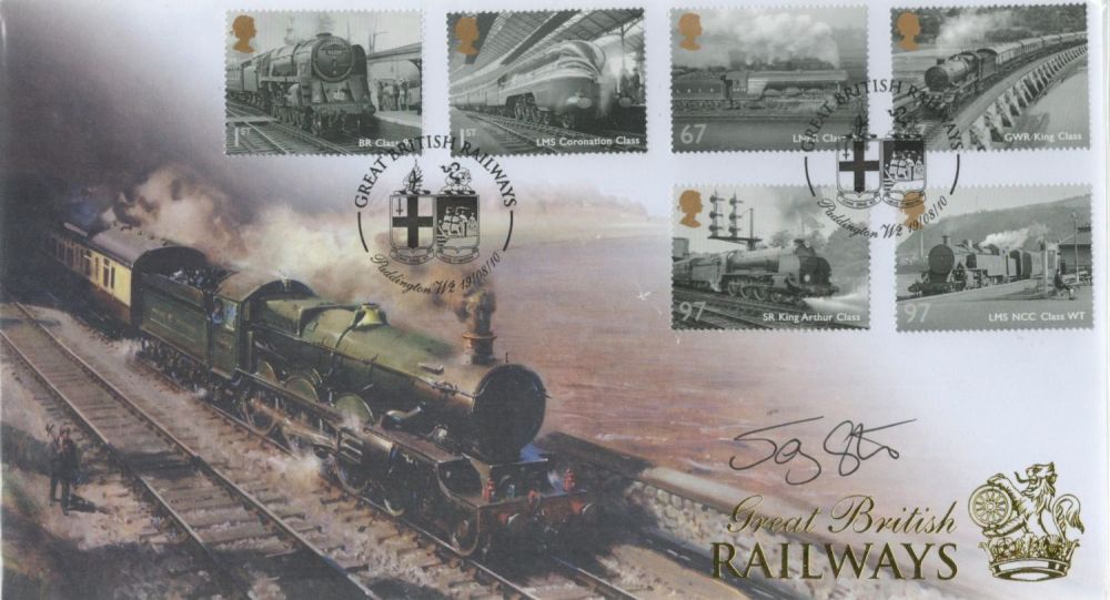 Lot 735: Jenny Agutter signed Great British Railways FDC double...