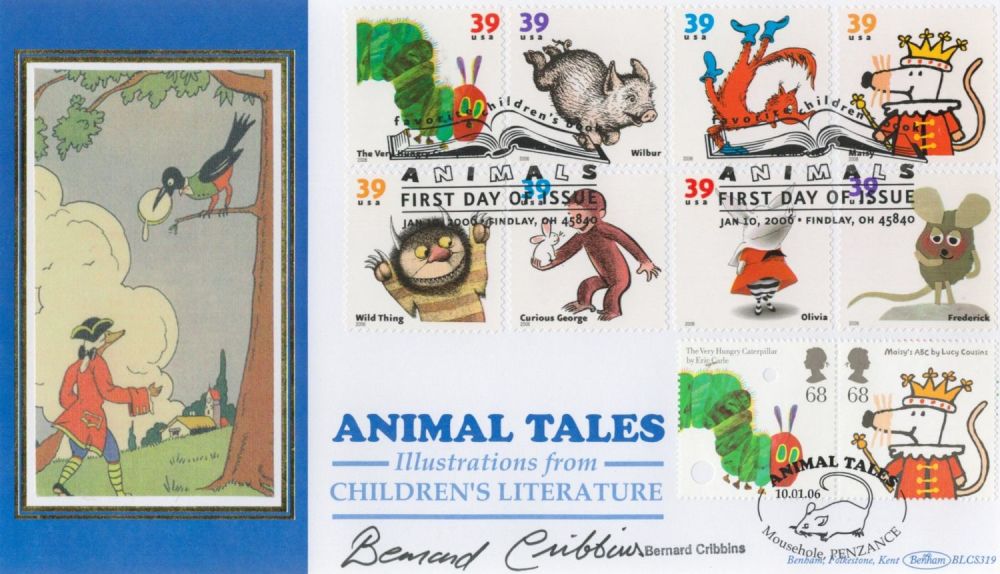 Lot 740: Bernard Cribbins signed Animal Tales Illustrations from Childrens...