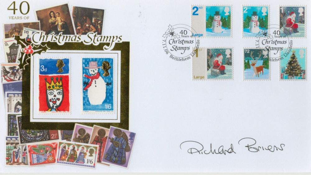 Lot 745: Richard Briers signed 40 Years of Christmas Stamps...