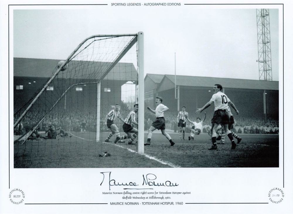 Lot 505: Maurice Norman Tottenham 12x16 Signed black and white,...