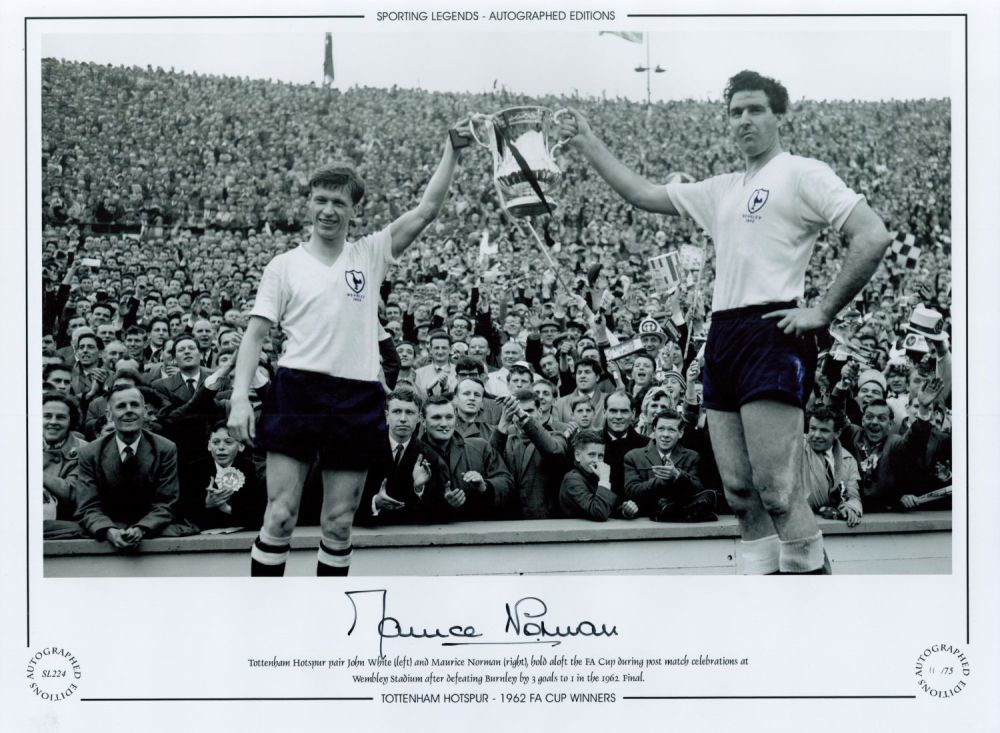 Lot 530: Maurice Norman Tottenham 12x16 Signed black and white,...