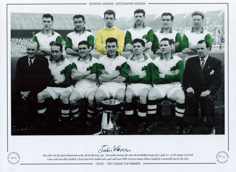 Lot 587: Sean Fallon Celtic 16x12 Signed Colourised, Autographed Editions,...